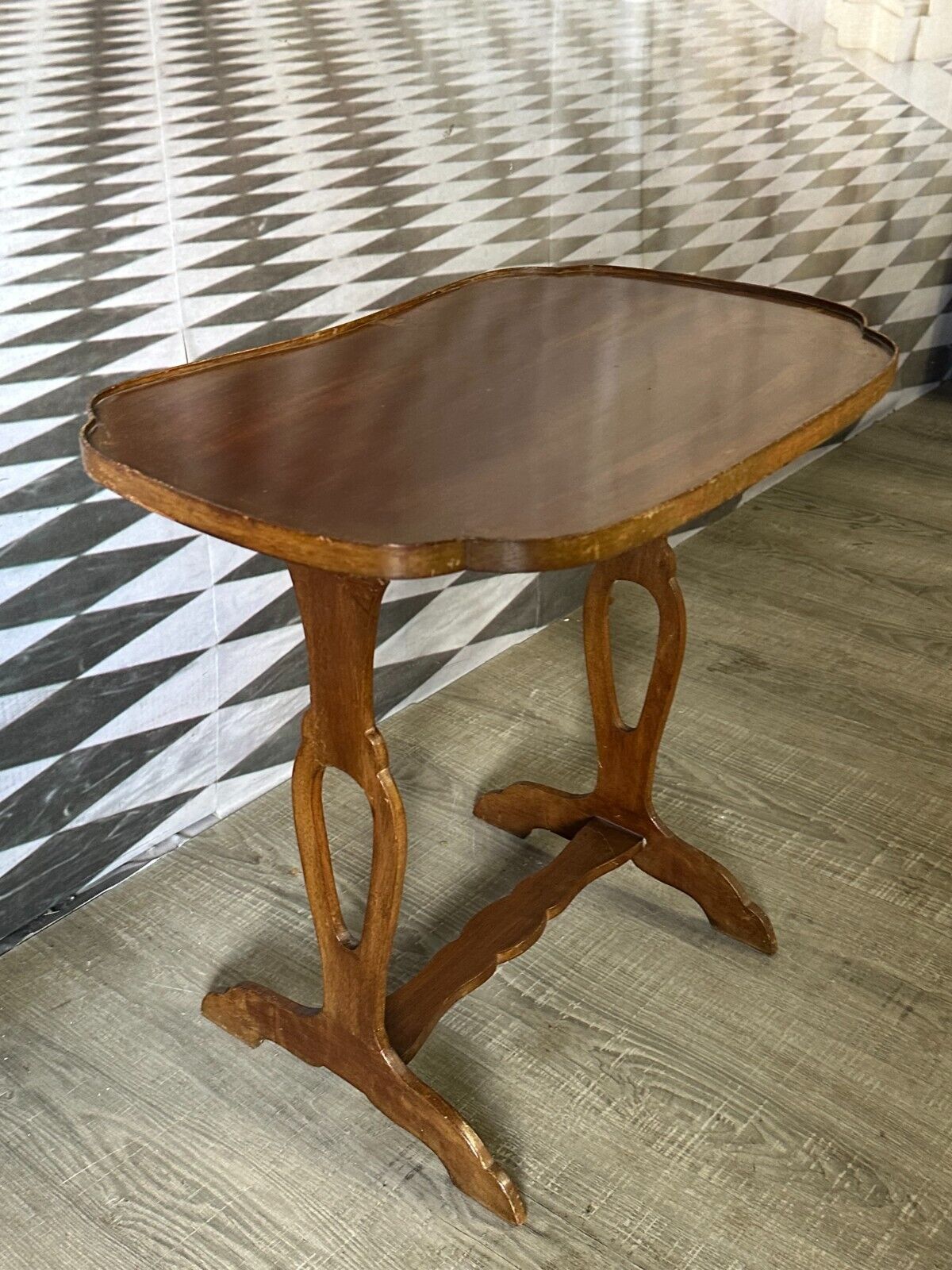 VINTAGE BEISTELLTISCH UM 1970 NIERENFORM MAHAGONI – Bild 6