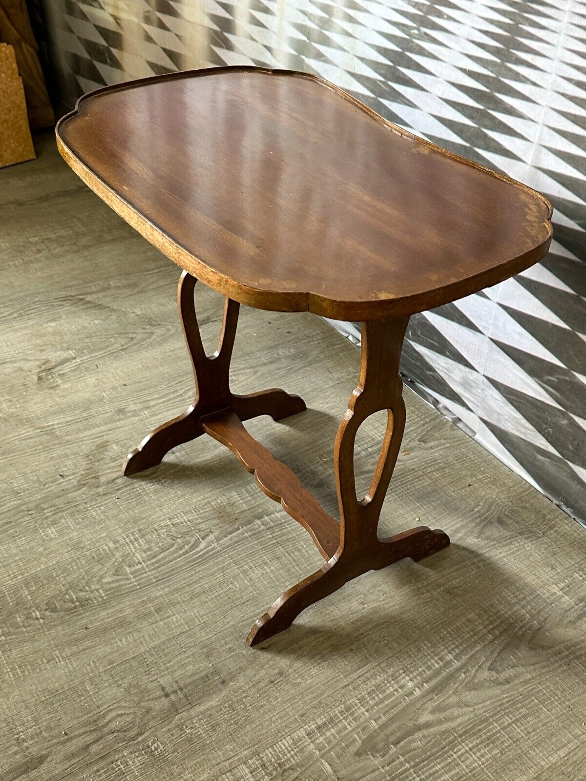 VINTAGE BEISTELLTISCH UM 1970 NIERENFORM MAHAGONI – Bild 7