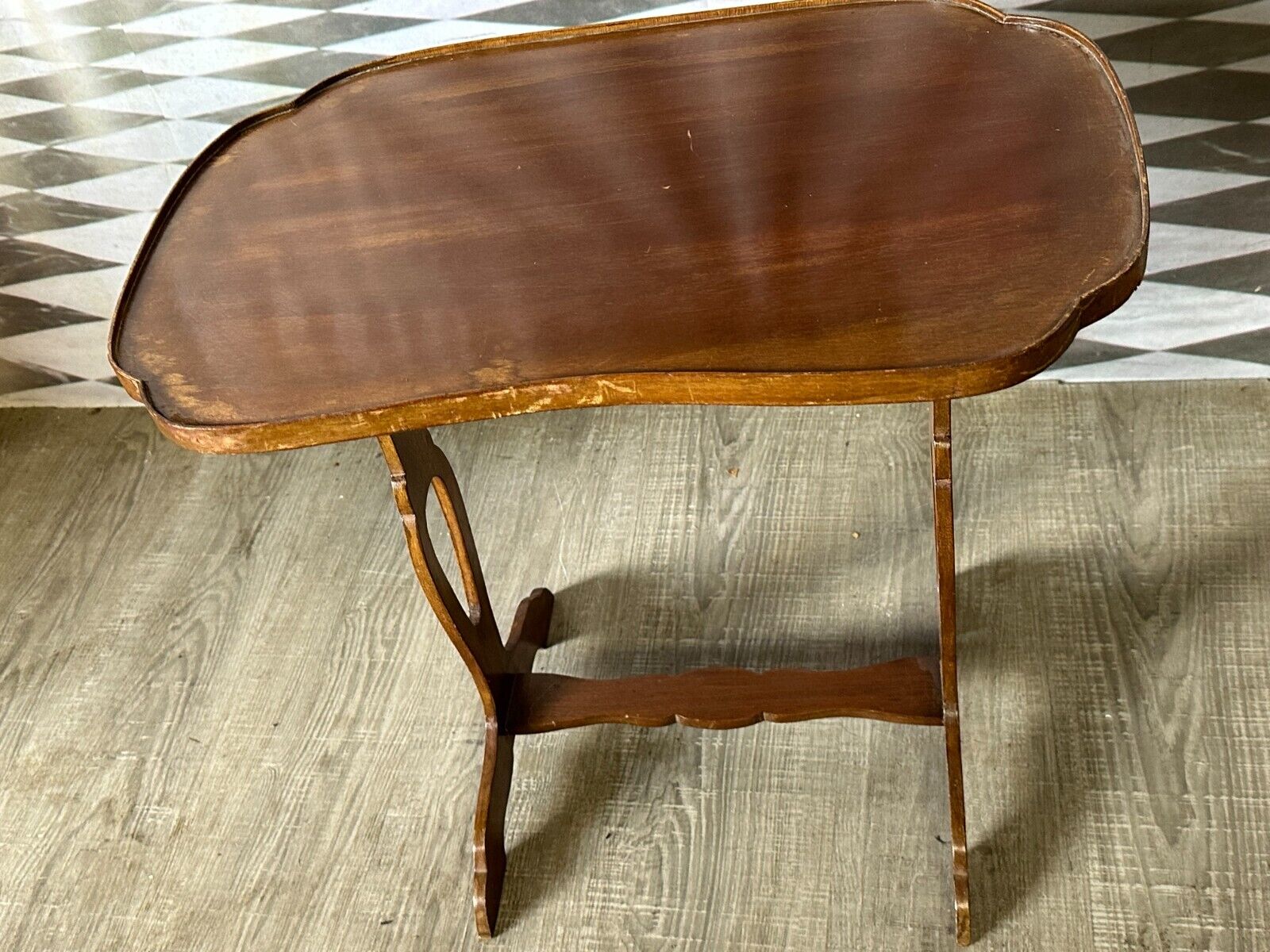 VINTAGE BEISTELLTISCH UM 1970 NIERENFORM MAHAGONI – Bild 9