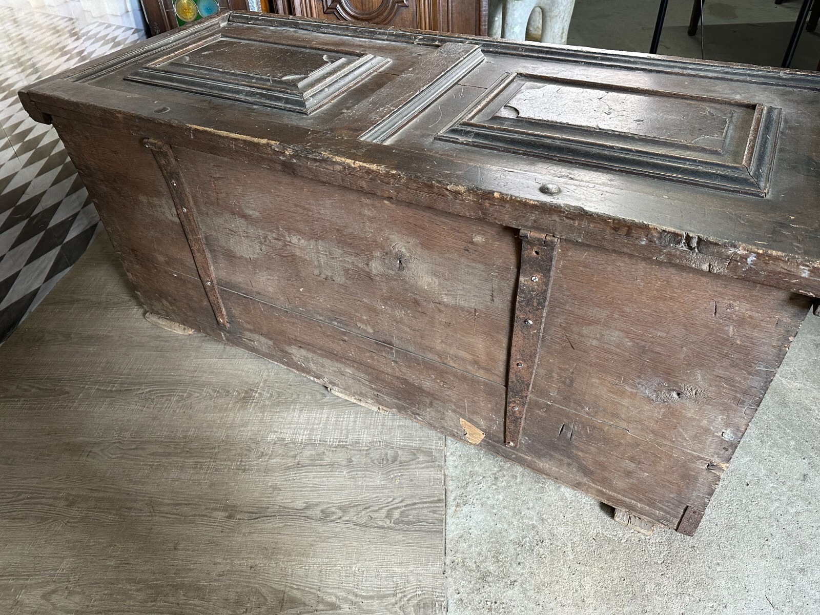 ANTIKE TRUHE BAROCKTRUHE HOLZ MASSIV 19 TES JHDT – Bild 16