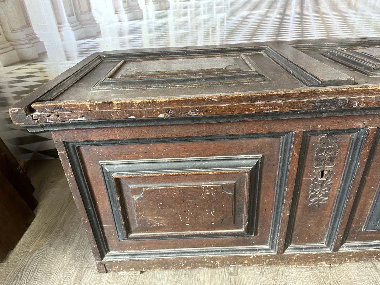 ANTIKE TRUHE BAROCKTRUHE HOLZ MASSIV 19 TES JHDT – Bild 5