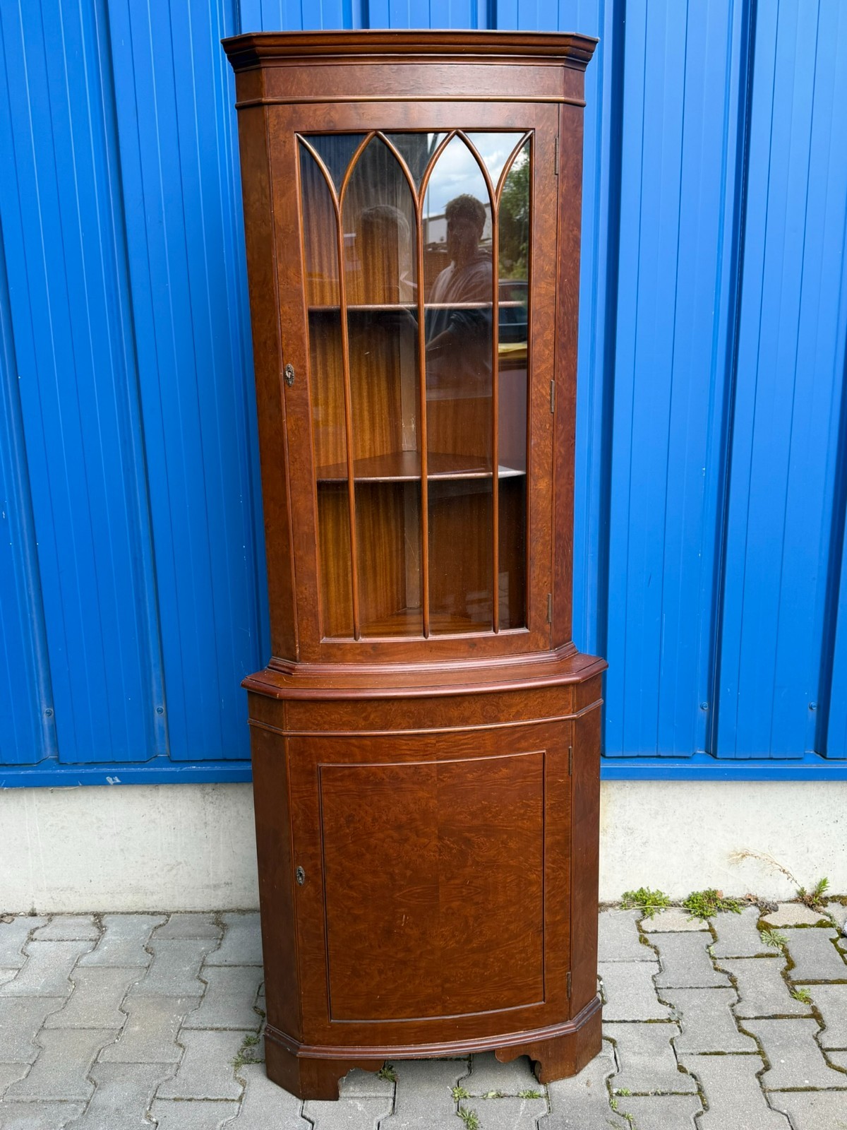 VINTAGE SHERADON STIL SCHRANK AUFSATZVITRINE VITRINE STILMÖBEL