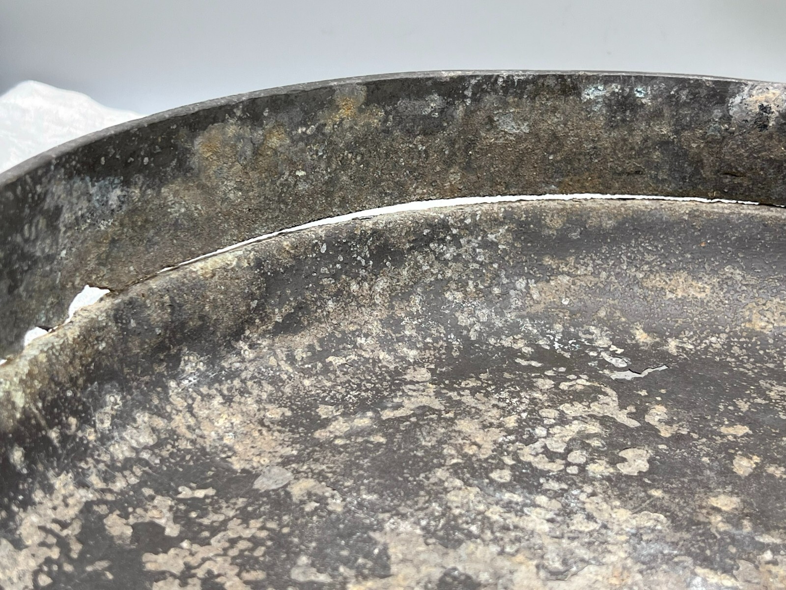 SEHR GROSSE ANTIKE SCHALE AUS ZINN 37cm 2,6kg – Bild 14