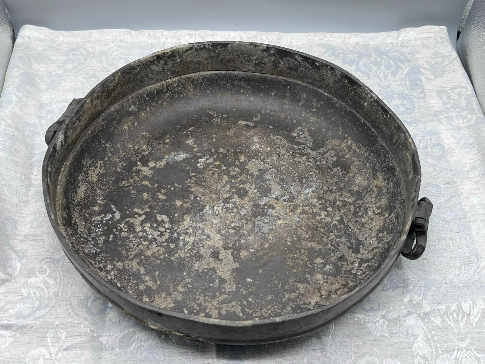 SEHR GROSSE ANTIKE SCHALE AUS ZINN 37cm 2,6kg – Bild 18