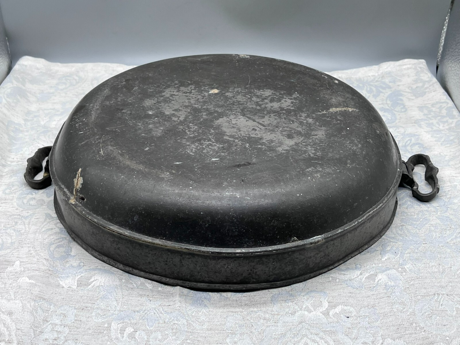 SEHR GROSSE ANTIKE SCHALE AUS ZINN 37cm 2,6kg – Bild 19