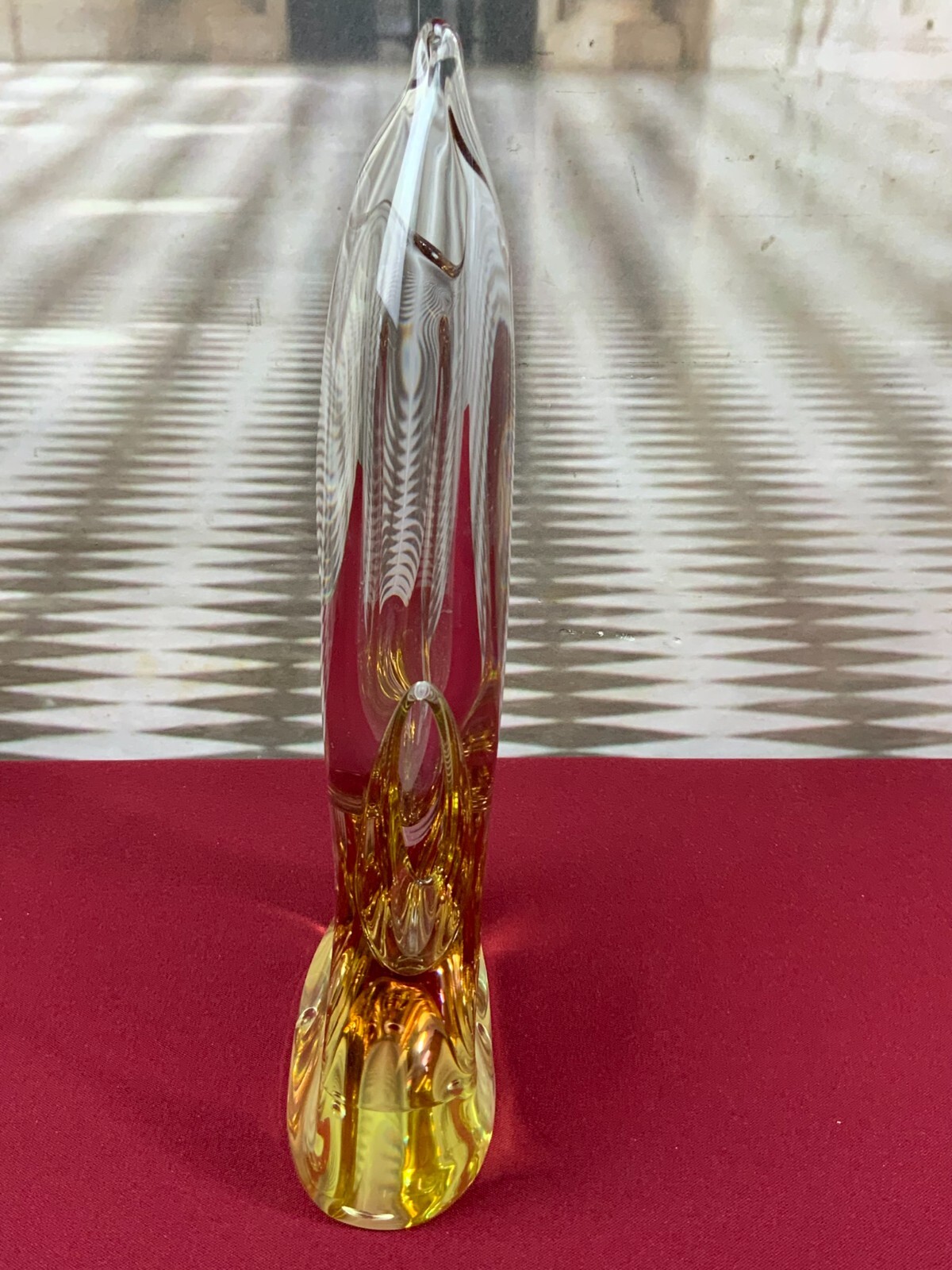 ZBS BÖHMEN VASE TISCHVASE AUS GLAS KÜNSTLERGLAS 29cm HOCH 1,9kg – Bild 3