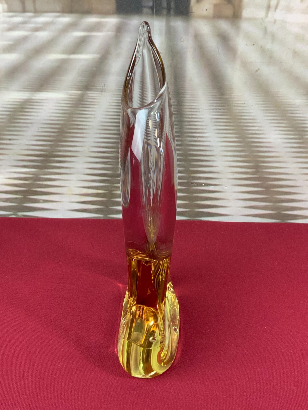 ZBS BÖHMEN VASE TISCHVASE AUS GLAS KÜNSTLERGLAS 29cm HOCH 1,9kg – Bild 4