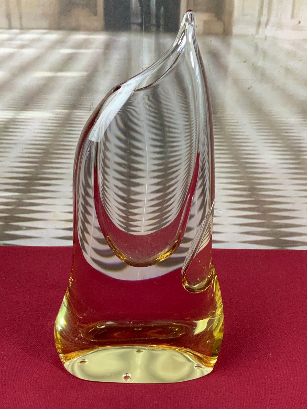 ZBS BÖHMEN VASE TISCHVASE AUS GLAS KÜNSTLERGLAS 29cm HOCH 1,9kg – Bild 5