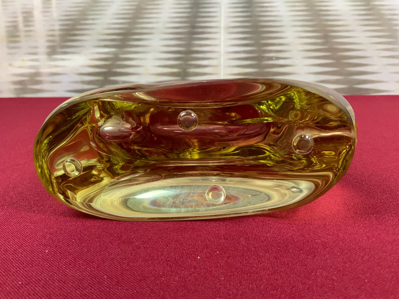 ZBS BÖHMEN VASE TISCHVASE AUS GLAS KÜNSTLERGLAS 29cm HOCH 1,9kg – Bild 7