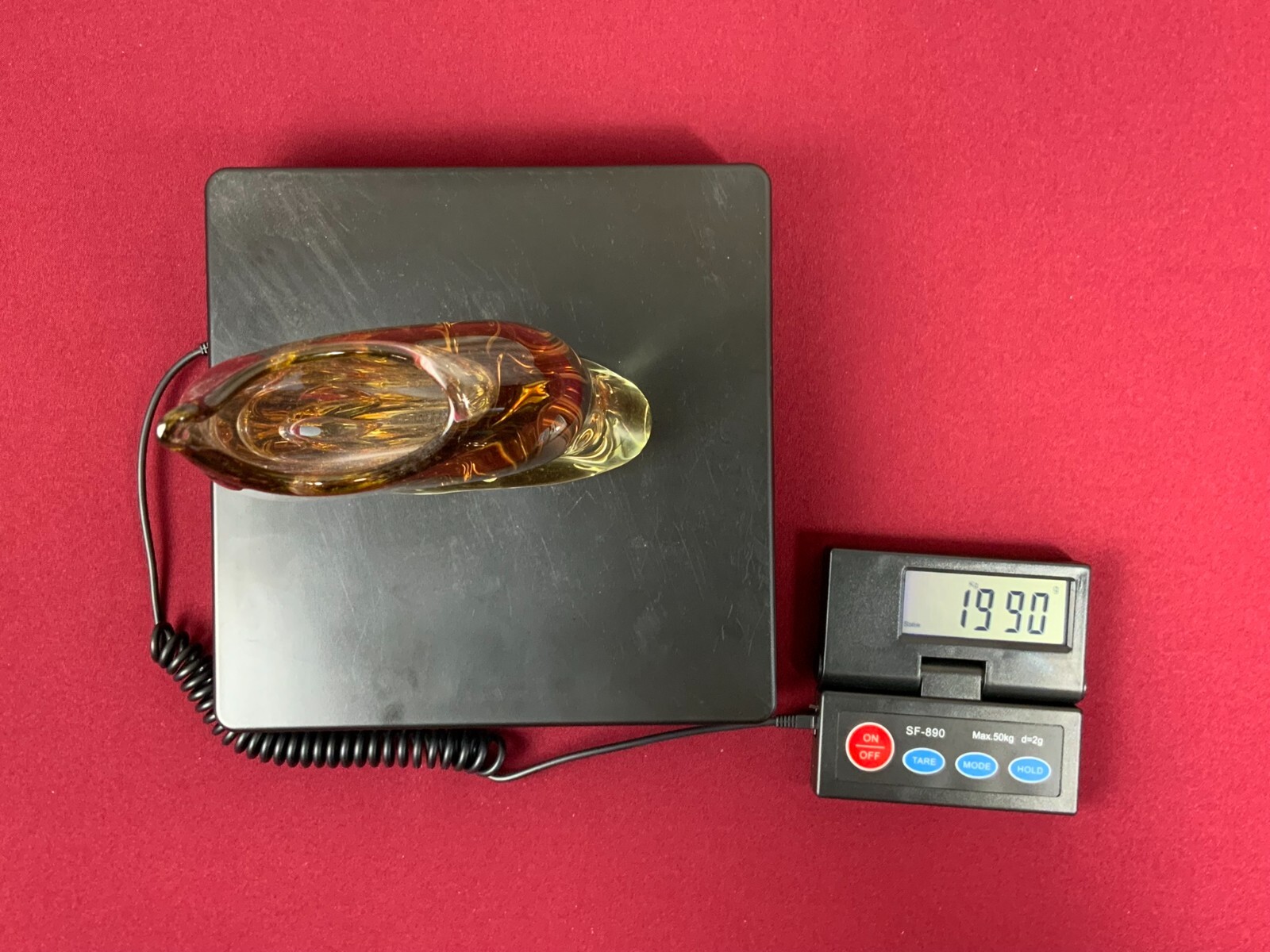 ZBS BÖHMEN VASE TISCHVASE AUS GLAS KÜNSTLERGLAS 29cm HOCH 1,9kg – Bild 8