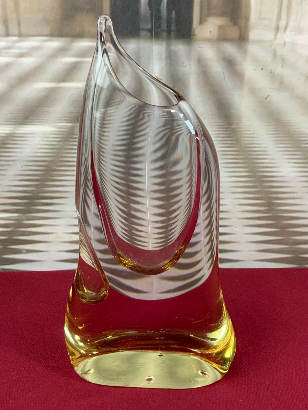 ZBS BÖHMEN VASE TISCHVASE AUS GLAS KÜNSTLERGLAS 29cm HOCH 1,9kg