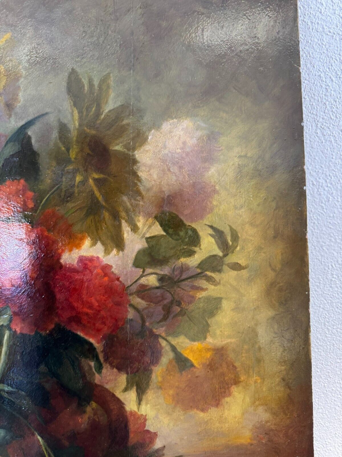 GROSSES ÖLGEMÄLDE BLUMENSTILLLEBEN 71x93cm BAROCK BLUMEN GEMÄLDE 18/19 TES JHD – Bild 11