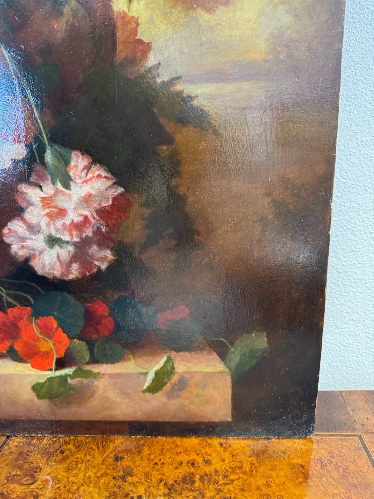 GROSSES ÖLGEMÄLDE BLUMENSTILLLEBEN 71x93cm BAROCK BLUMEN GEMÄLDE 18/19 TES JHD – Bild 13