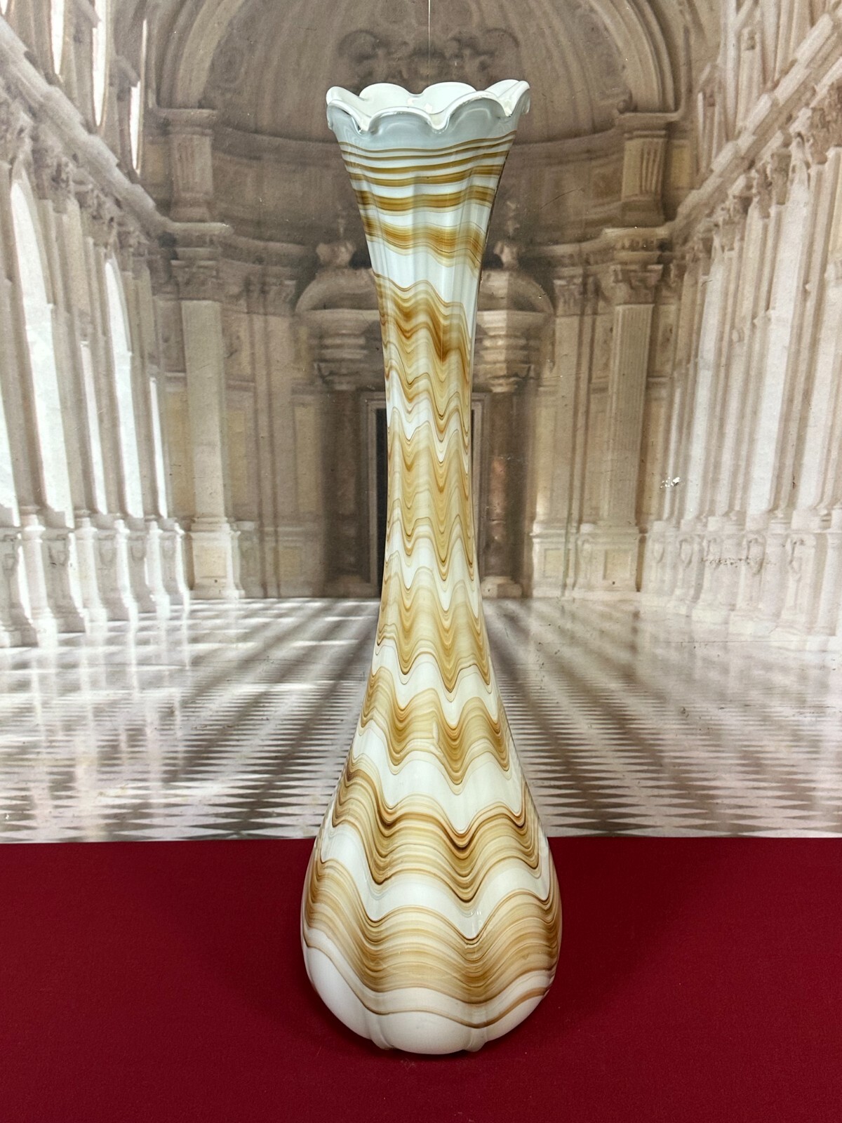 VINTAGE BODENVASE GROSSE VASE AUS GLAS WOHL MURANO MUNDGEBLASEN H/Du 74x22cm