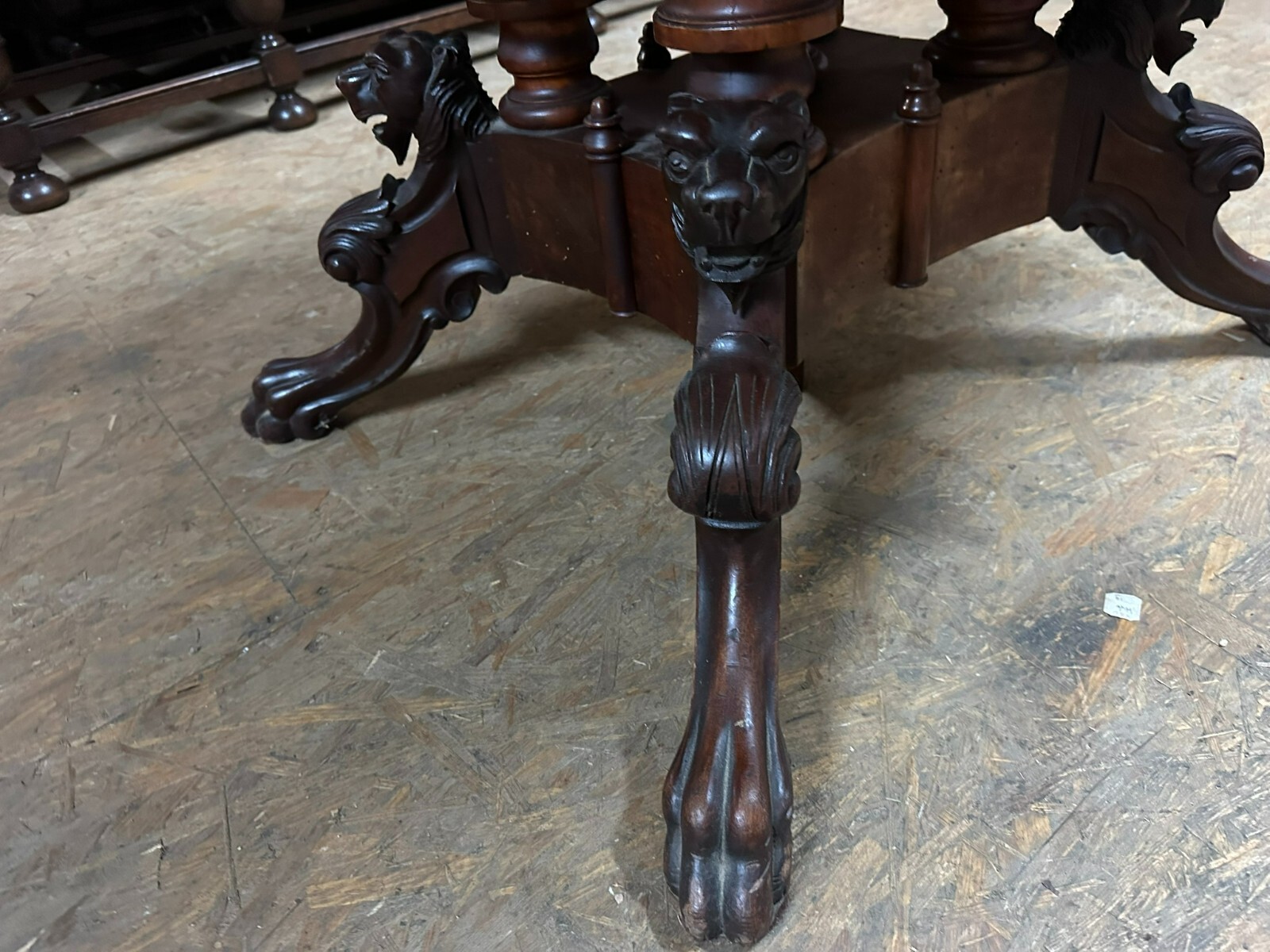 ANTIKER BEISTELLTISCH SALON TISCH LOUIS PHILIPPE UM 1870 MAHAGONI WURZELNUSS – Bild 9