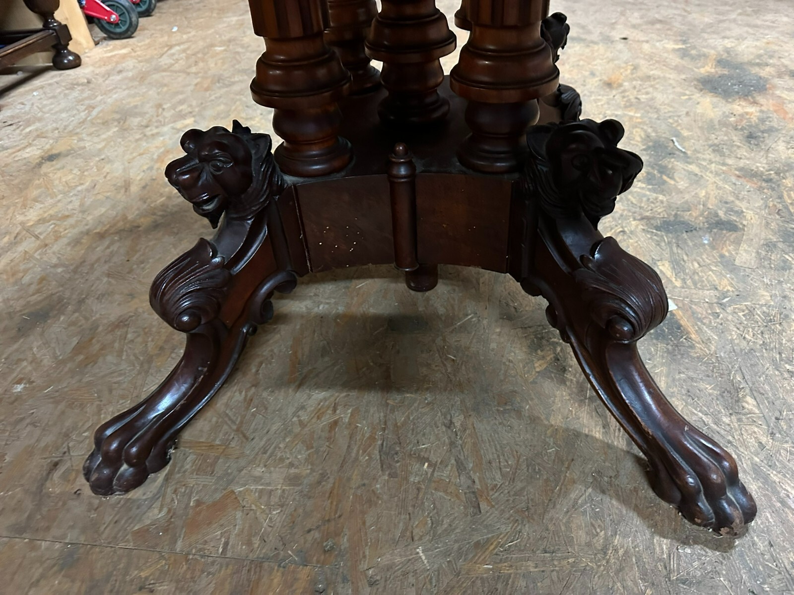 ANTIKER BEISTELLTISCH SALON TISCH LOUIS PHILIPPE UM 1870 MAHAGONI WURZELNUSS – Bild 10