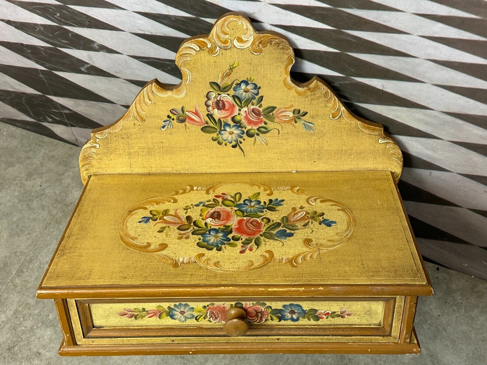 LANDHAUS WANDREGAL WANDABLAGE VINTAGE REGAL HOLZ HANDBEMALT – Bild 4