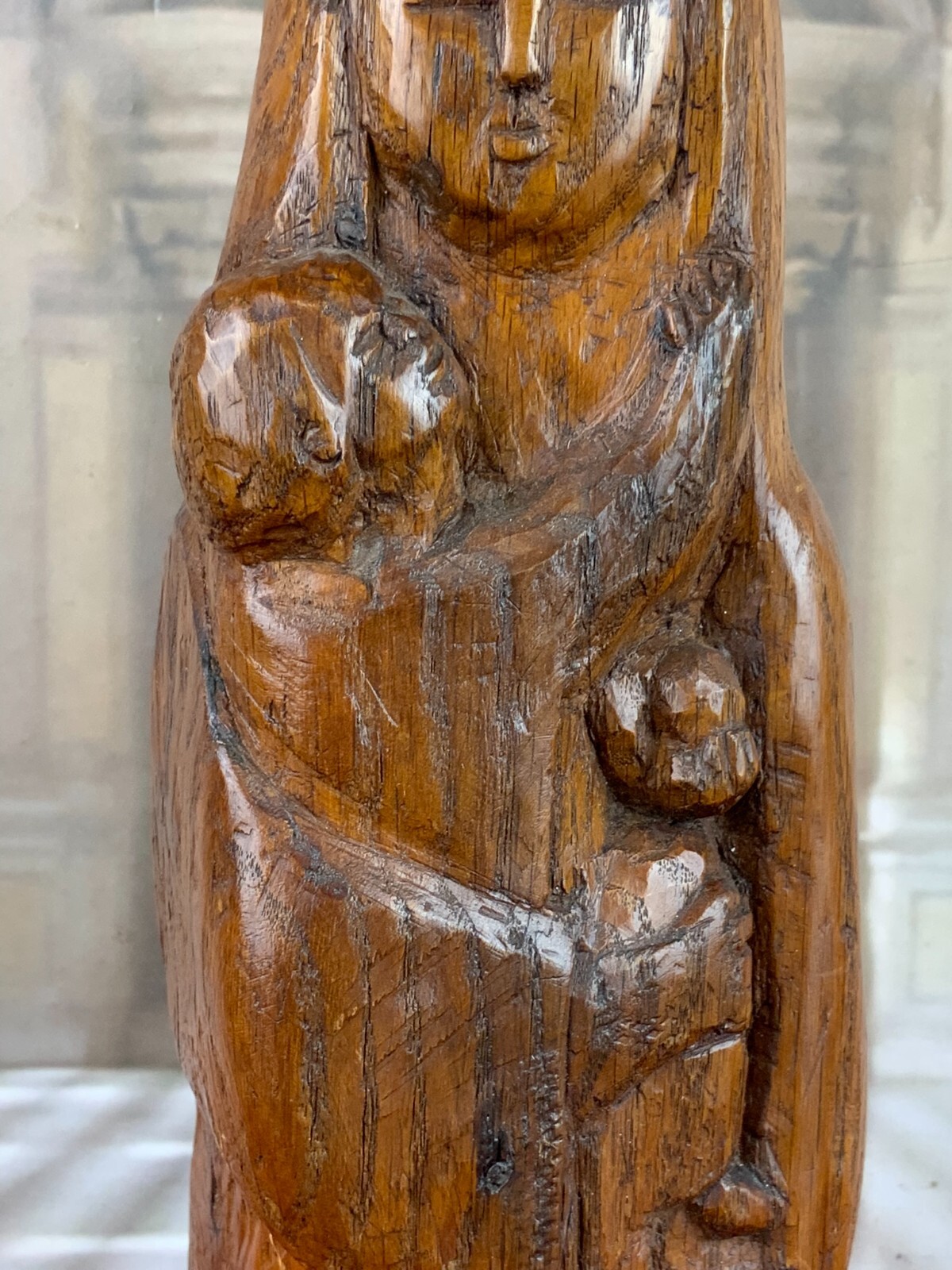 HEILIGENFIGUR SKULPTUR AUS HOLZ HEILIGE MARIA MIT DEM JESUS KIND AUS 1975 – Bild 8