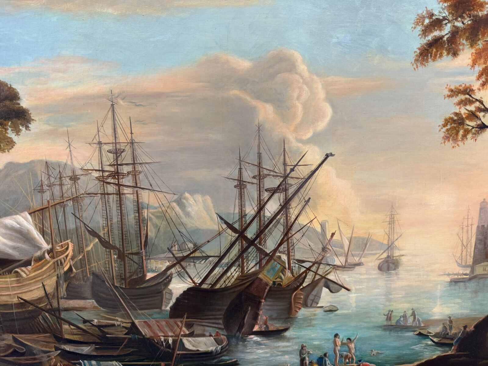 ANTIKES ÖLGEMÄLDE UM 1840 NACH SALVATOR ROSA LA MARINA BIANCHINI FIRENZE – Bild 3