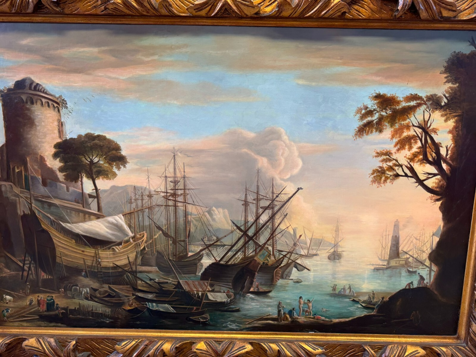 ANTIKES ÖLGEMÄLDE UM 1840 NACH SALVATOR ROSA LA MARINA BIANCHINI FIRENZE – Bild 4