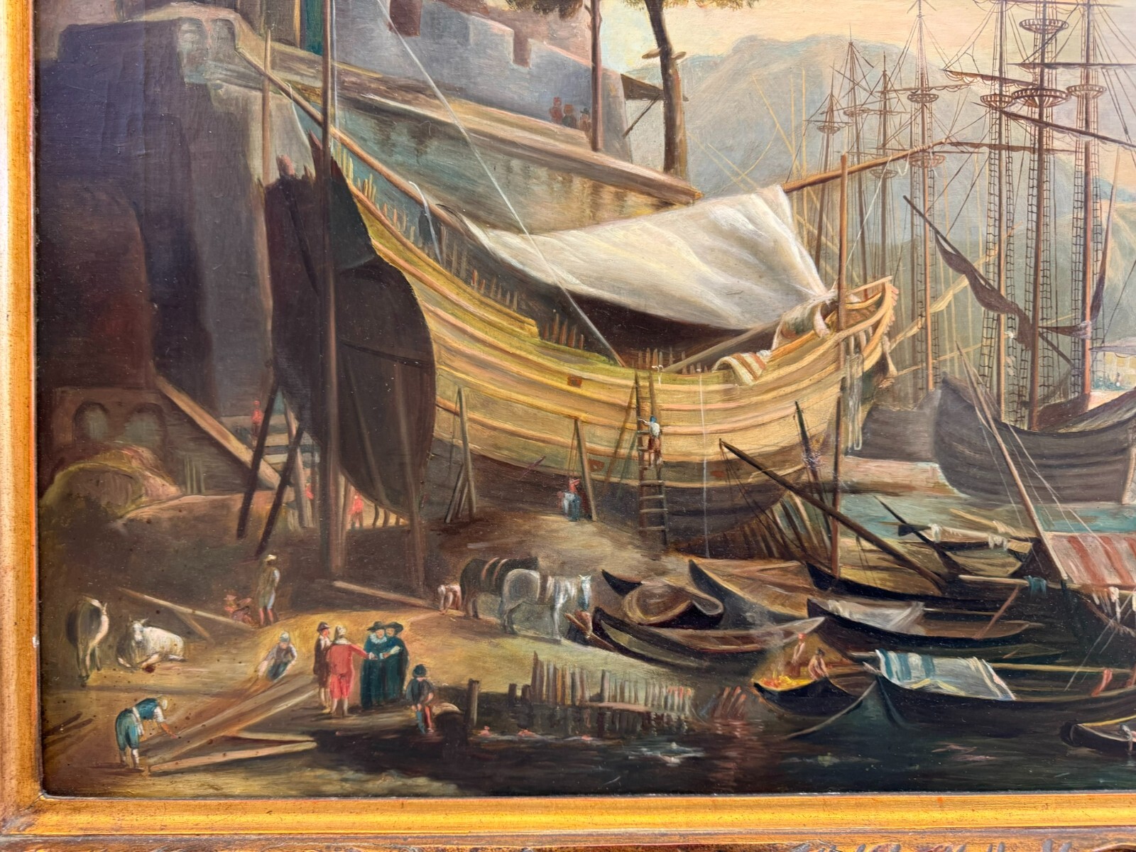 ANTIKES ÖLGEMÄLDE UM 1840 NACH SALVATOR ROSA LA MARINA BIANCHINI FIRENZE – Bild 7