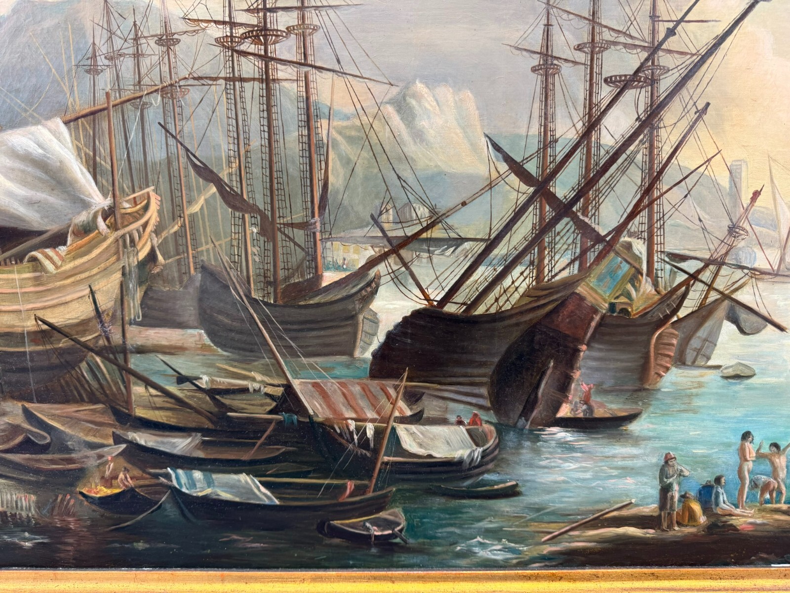 ANTIKES ÖLGEMÄLDE UM 1840 NACH SALVATOR ROSA LA MARINA BIANCHINI FIRENZE – Bild 10