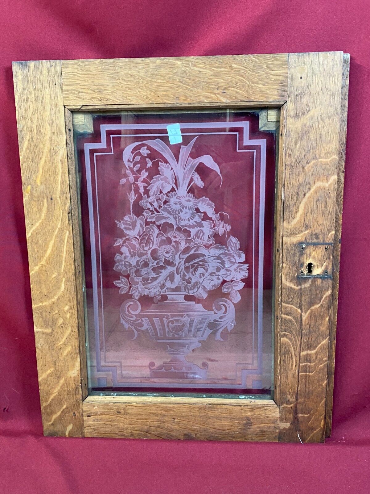 2x ANTIKE GLASSCHEIBE HISTORISMUS UM 1880 AMPHOREN BLUMEN 35x54cm – Bild 8