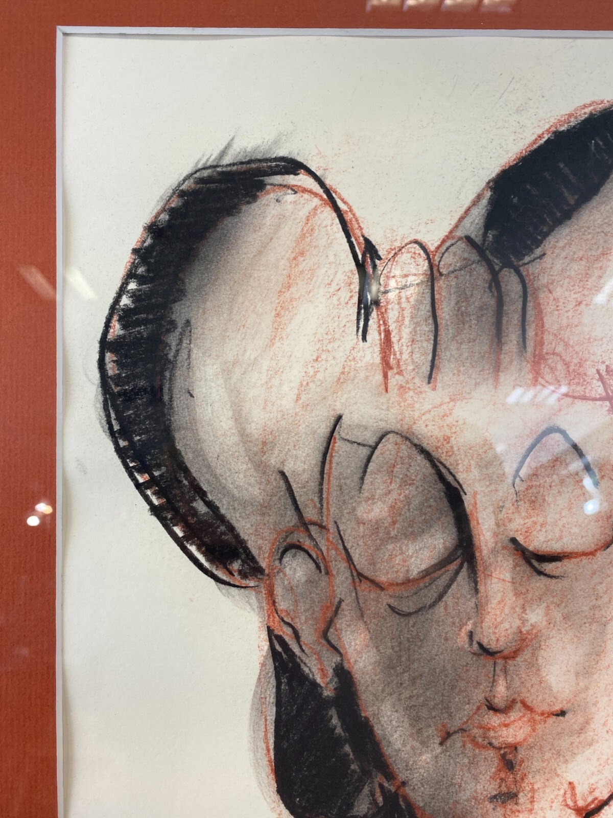 Christian PESCHKE (1946-2017) KREIDE ZEICHNUNG AUF PAPIER GERAHMT – Bild 5