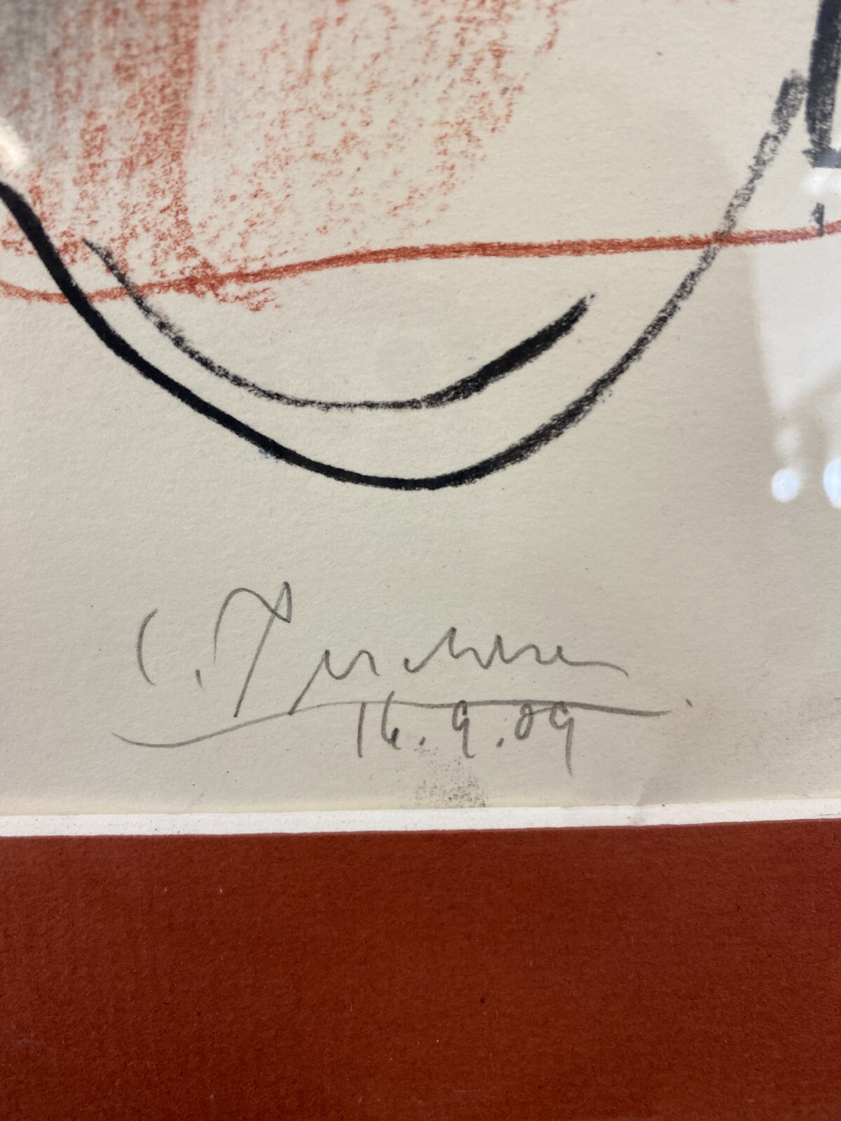 Christian PESCHKE (1946-2017) KREIDE ZEICHNUNG AUF PAPIER GERAHMT – Bild 9