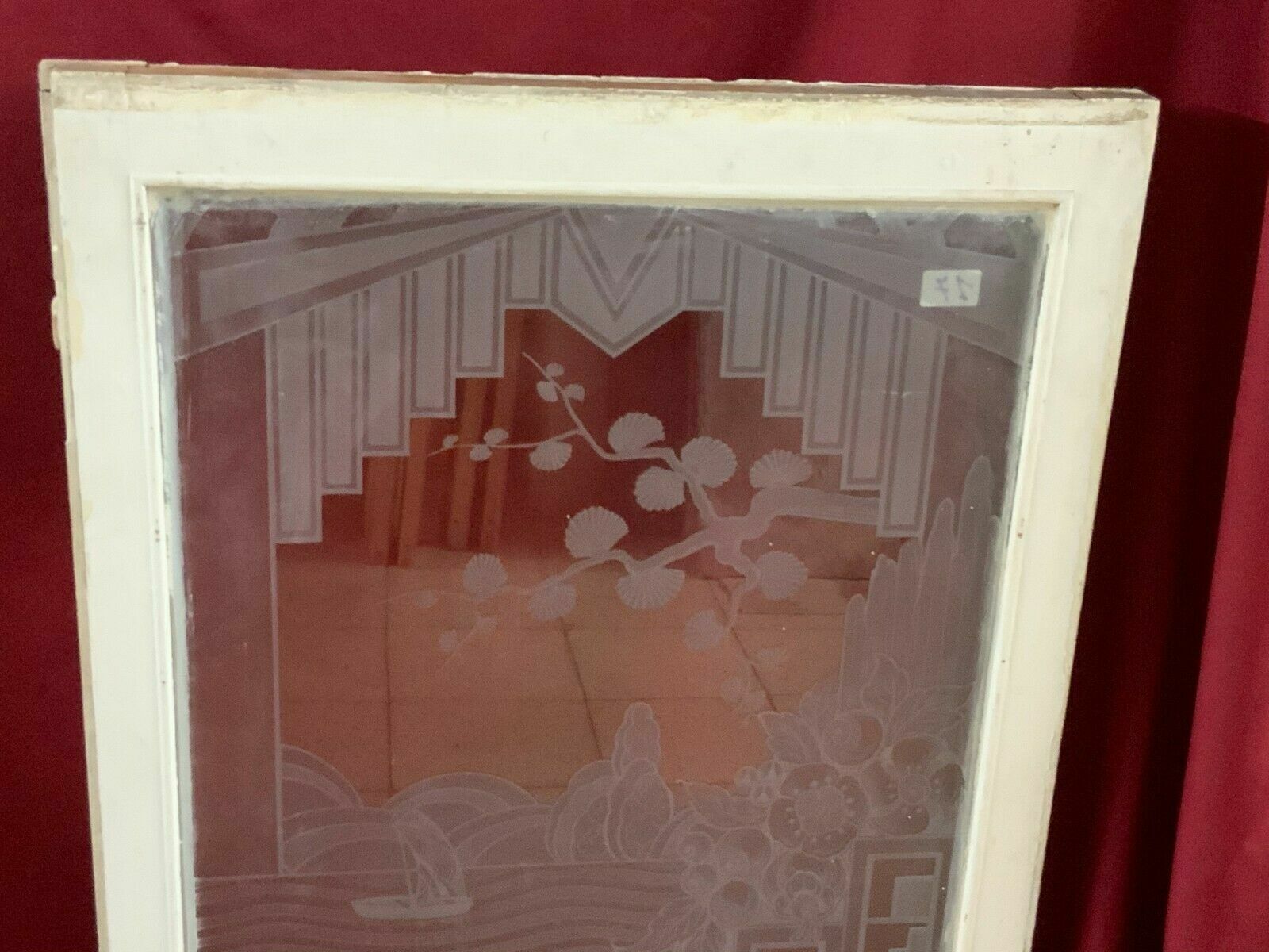 ART DECO GLASSCHEIBE ORIGINAL UM 1920 ANTIKES GLAS GEOMETRISCHE FORMEN – Bild 7