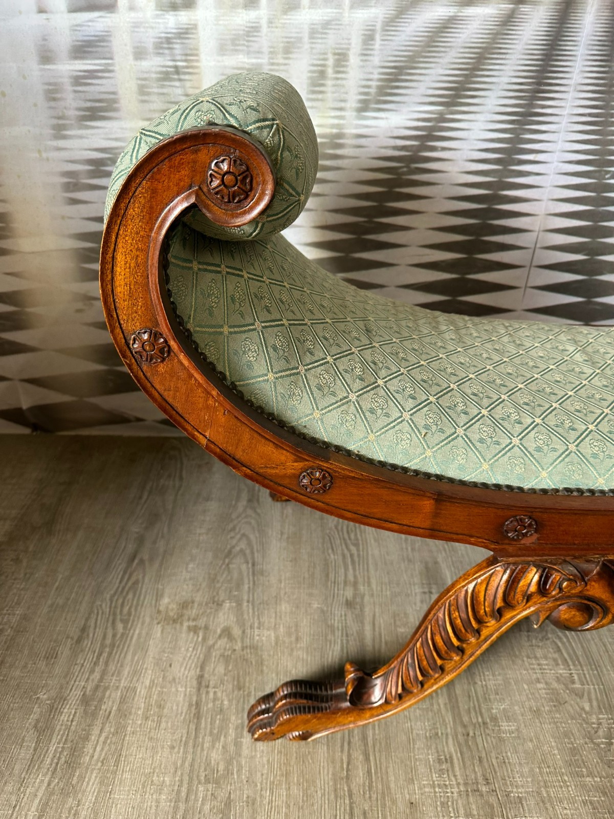 GROSSE GONDEL BANK SCHERENSTUHL MAHAGONI STIL MÖBEL 20 TES – Bild 5