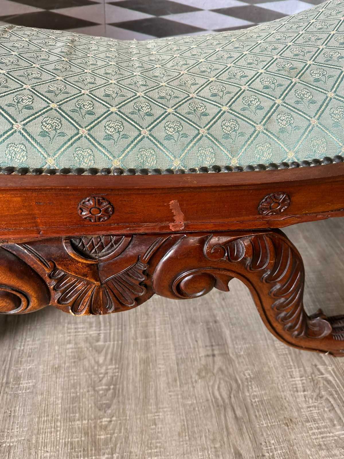 GROSSE GONDEL BANK SCHERENSTUHL MAHAGONI STIL MÖBEL 20 TES – Bild 7