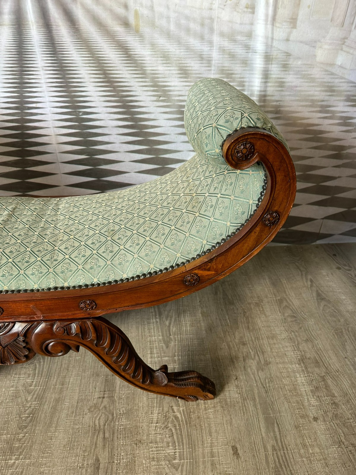 GROSSE GONDEL BANK SCHERENSTUHL MAHAGONI STIL MÖBEL 20 TES – Bild 8