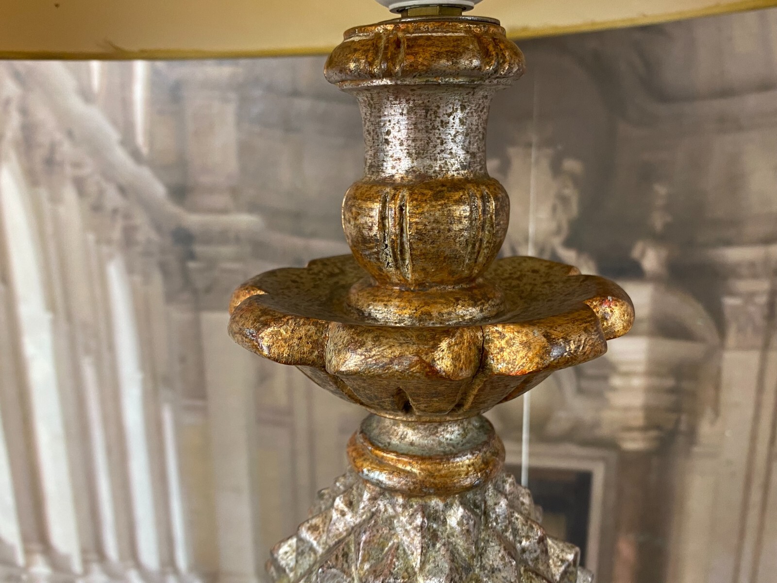 VINTAGE TISCHLAMPE BAROCK STIL HOLZ MASSIV GEFASST – Bild 16