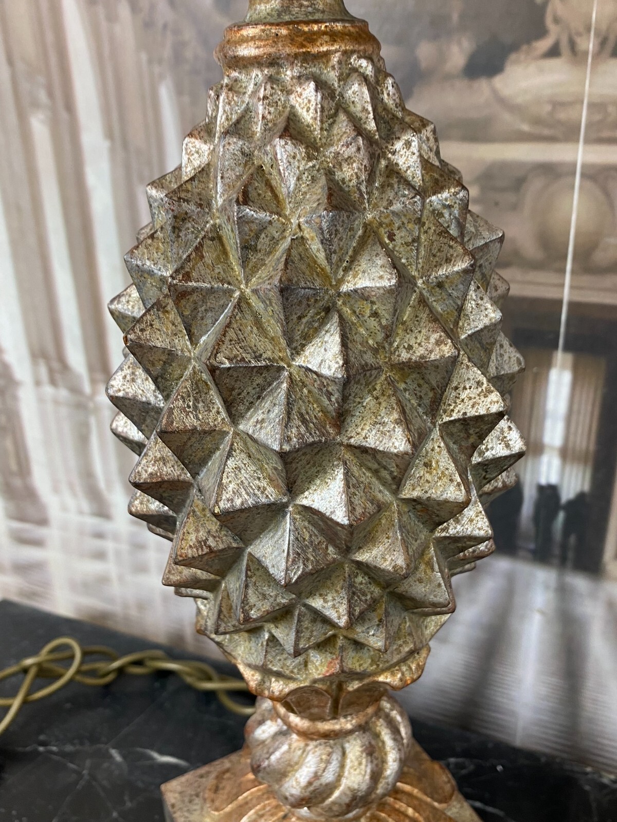 VINTAGE TISCHLAMPE BAROCK STIL HOLZ MASSIV GEFASST – Bild 19