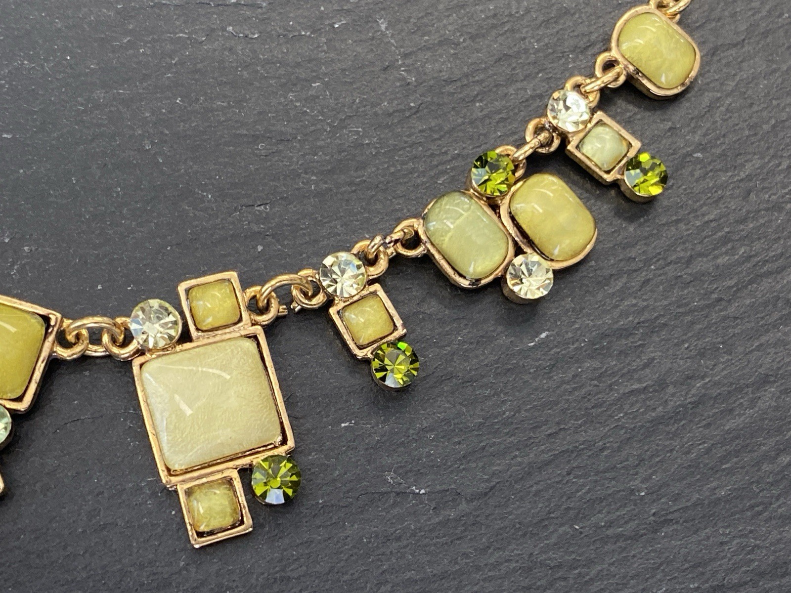 COLLIER HALSKETTE KETTE METALL KUNSTSTEINE – Bild 13