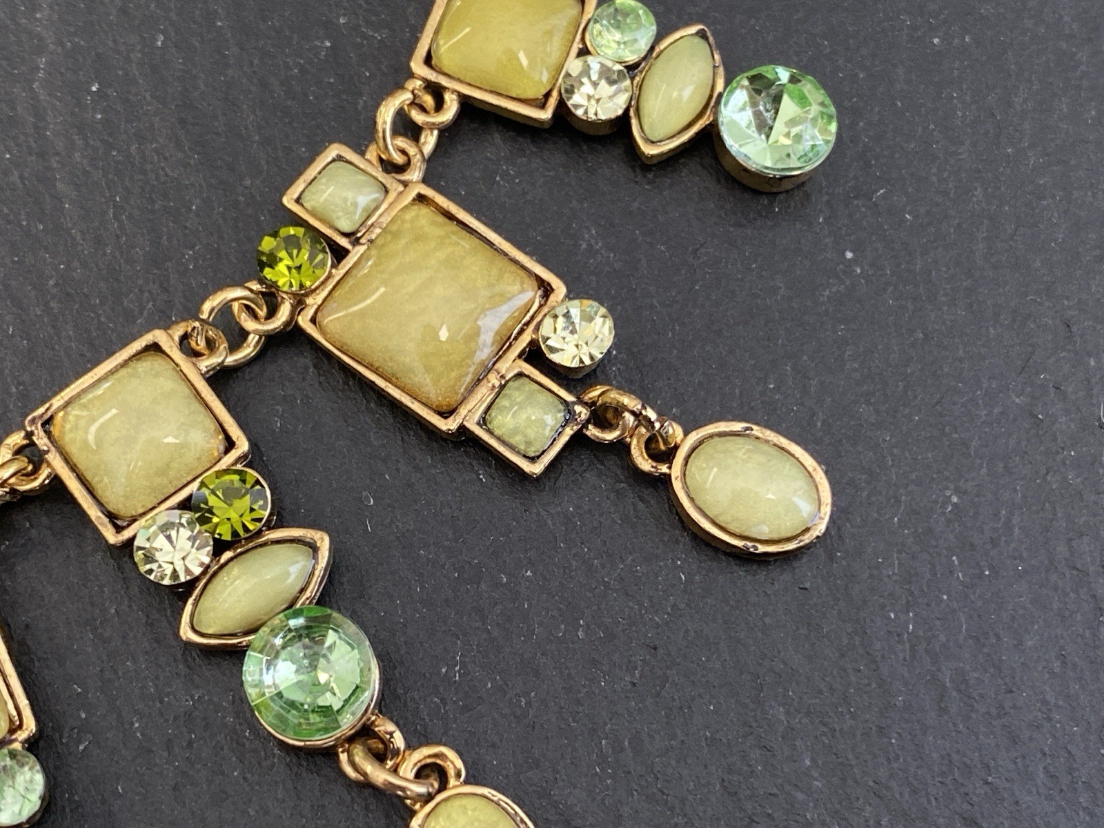 COLLIER HALSKETTE KETTE METALL KUNSTSTEINE – Bild 14