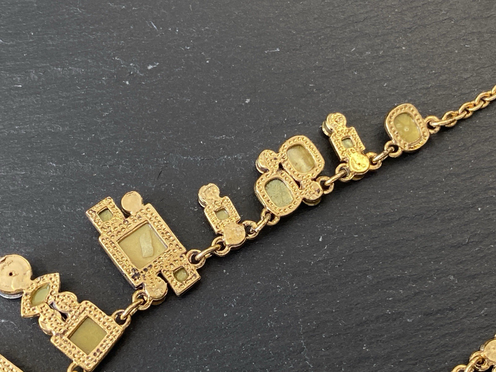 COLLIER HALSKETTE KETTE METALL KUNSTSTEINE – Bild 15