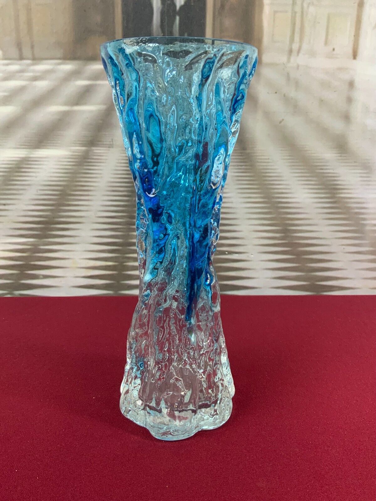 MUNDGEBLASENE VASE AUS GLAS HANDARBEIT 25,5cm HOCH 1,1kg – Bild 3