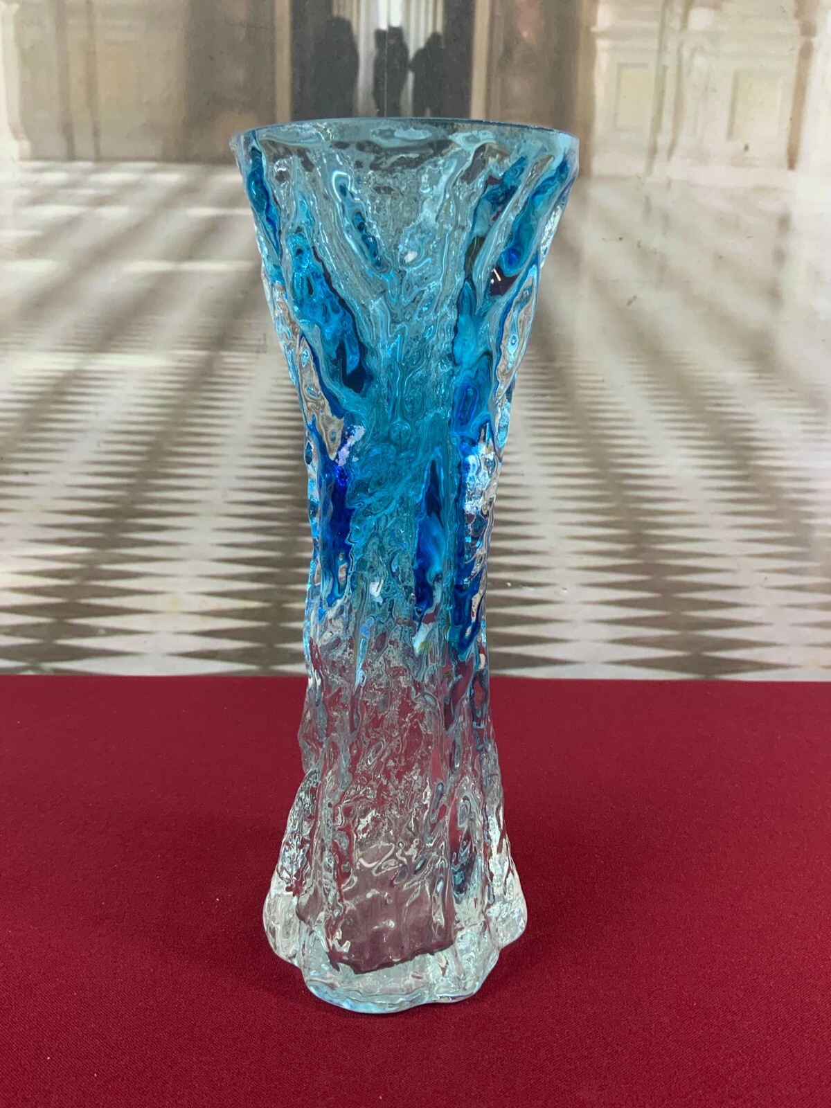 MUNDGEBLASENE VASE AUS GLAS HANDARBEIT 25,5cm HOCH 1,1kg – Bild 5