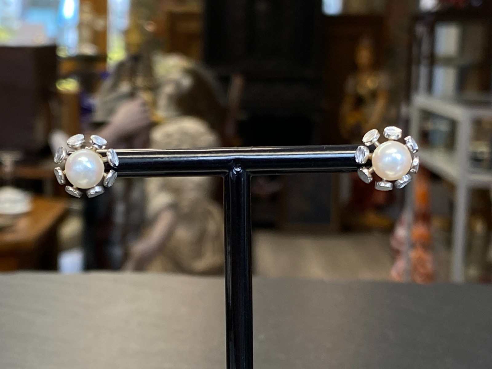 PAAR OHRSTECKER AUS WEISSGOLD GOLD 14K 585 MIT PERLE PERLENOHRRINGE OHRRINGE