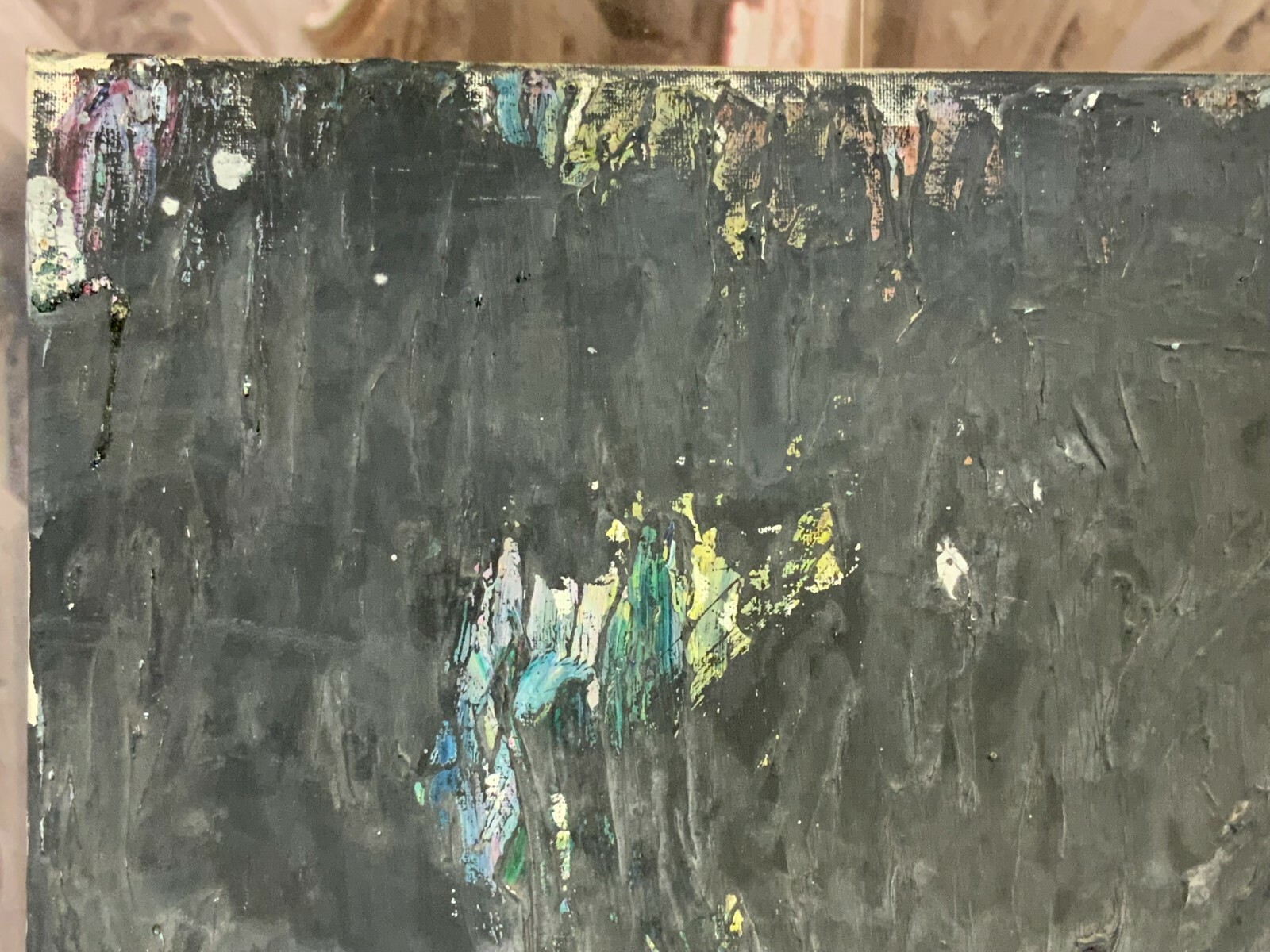 ABSTRAKTES ACRYLGEMÄLDE GEMÄLDE GROSSFORMAT 80x100cm Waldemar KUFNER (1940-2016) – Bild 4