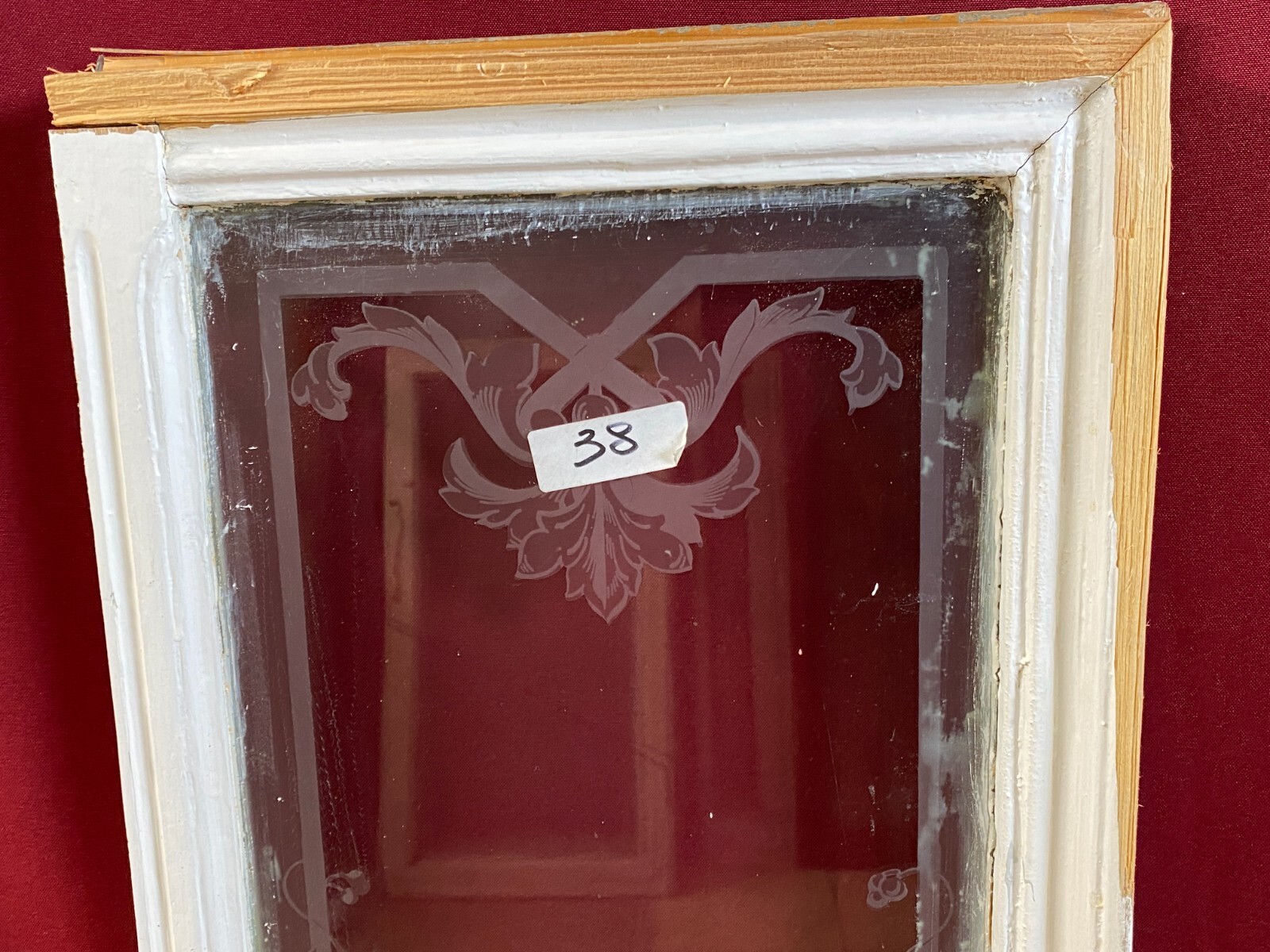 ANTIKE GLASSCHEIBE HISTORISMUS / JUGENDSTIL UM 1890 FENSTER 25x96cm – Bild 3