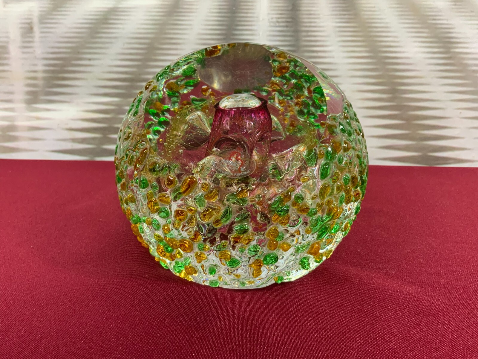 MASSIVE GLASKUGEL KUGEL DESIGN BY PRINC KÜNSTLERGLAS 14cm HOCH 3,6kg – Bild 3