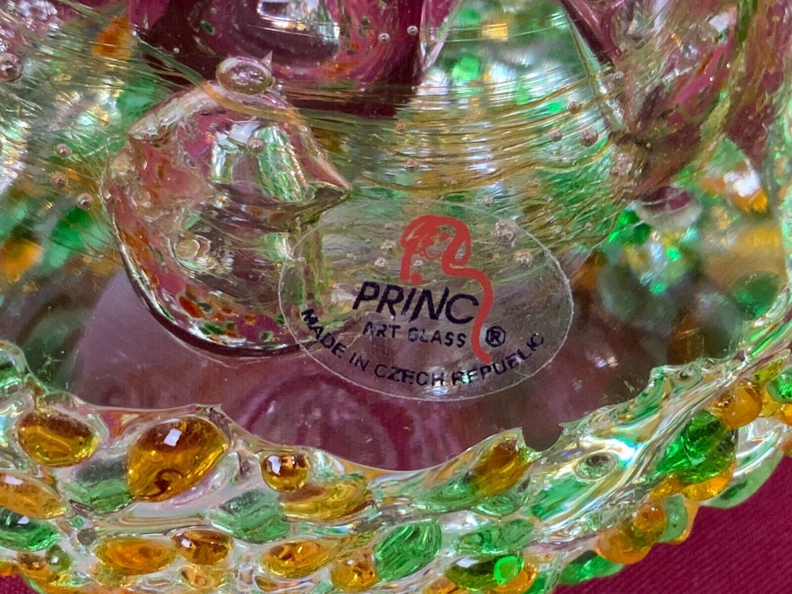 MASSIVE GLASKUGEL KUGEL DESIGN BY PRINC KÜNSTLERGLAS 14cm HOCH 3,6kg – Bild 7