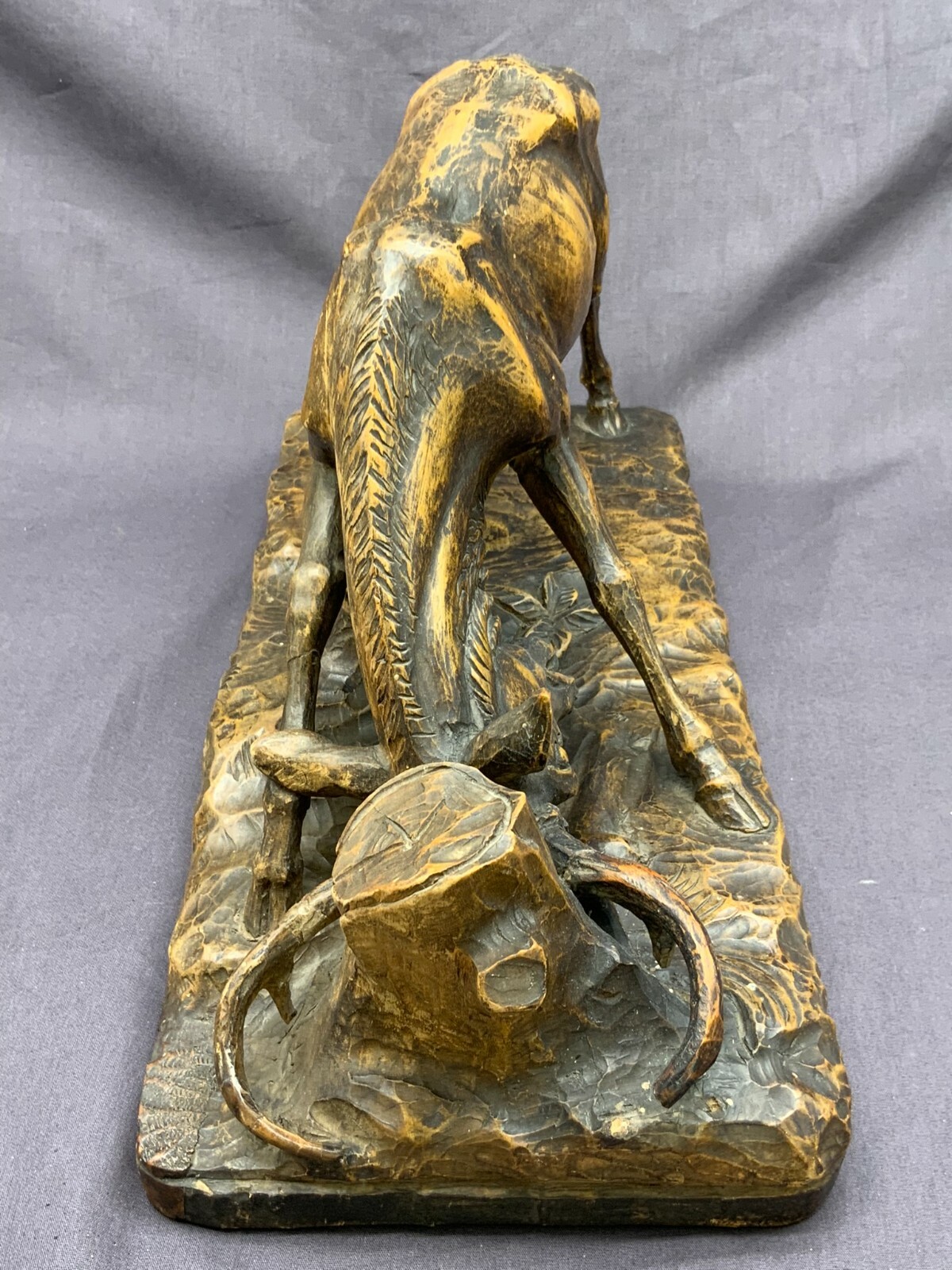 TIROL SKULPTUR HIRSCH FIGUR AUS HOLZ ANTIK 19-TES JHDT MONOGRAMMIERT – Bild 6