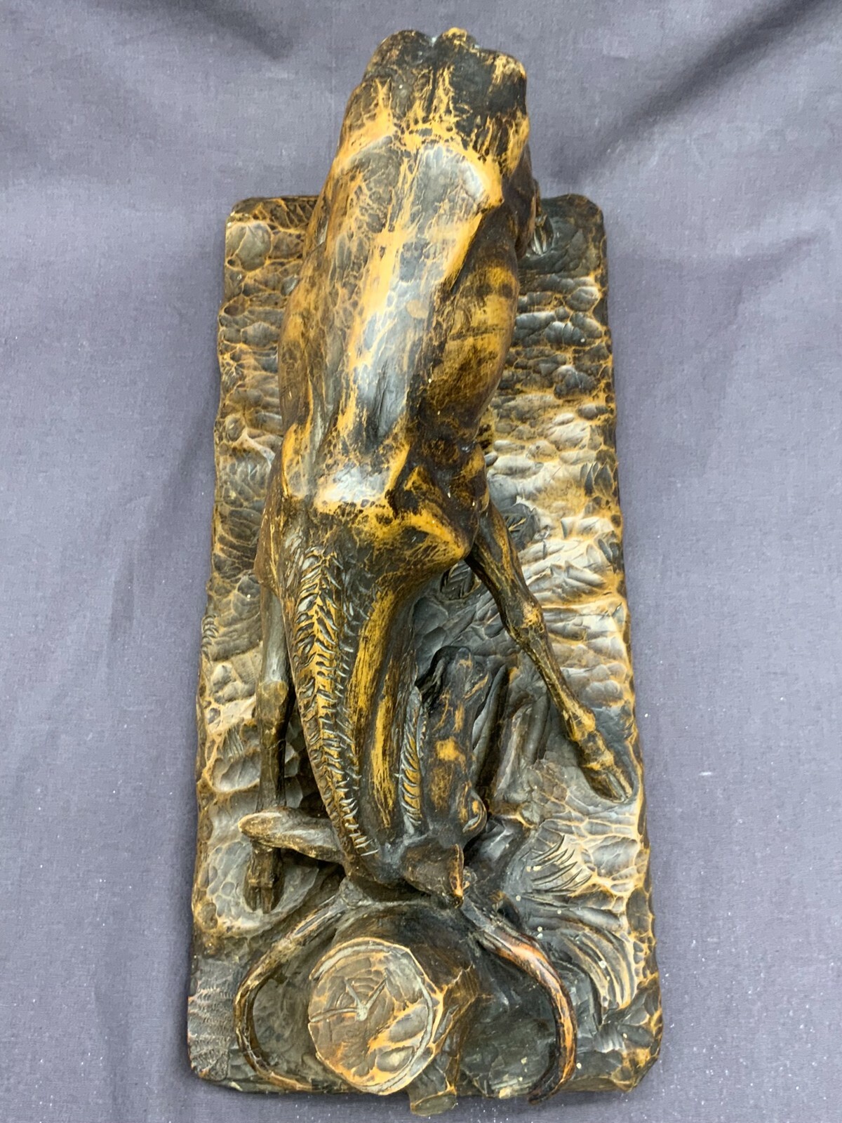 TIROL SKULPTUR HIRSCH FIGUR AUS HOLZ ANTIK 19-TES JHDT MONOGRAMMIERT – Bild 7