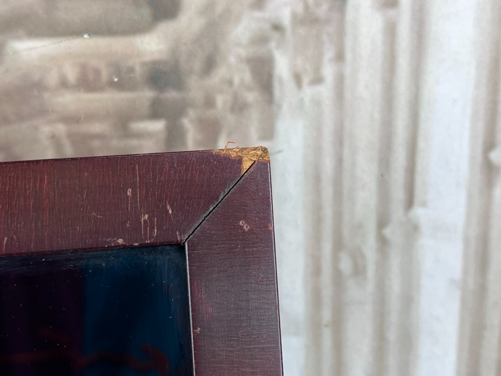 ANTIKES STICKBILD UM 1800 SEIDE HAUS AM FLUSS MIT PERSONEN – Bild 14