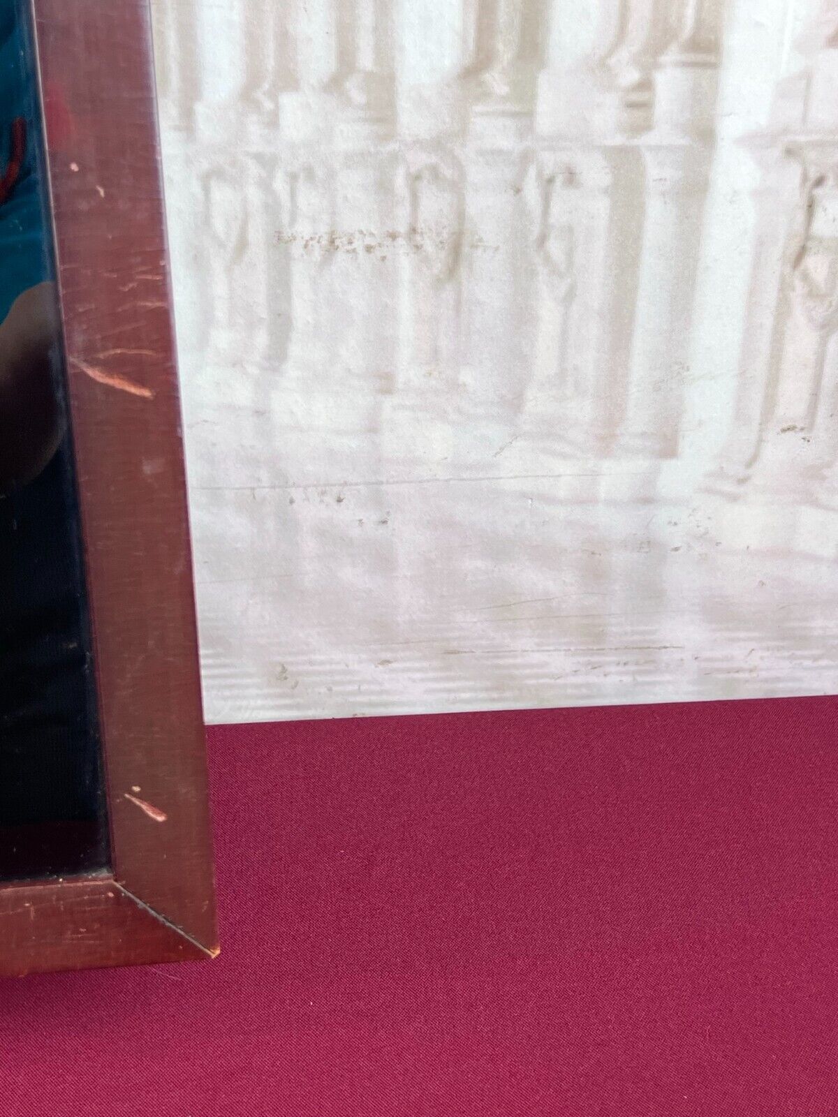 ANTIKES STICKBILD UM 1800 SEIDE HAUS AM FLUSS MIT PERSONEN – Bild 15