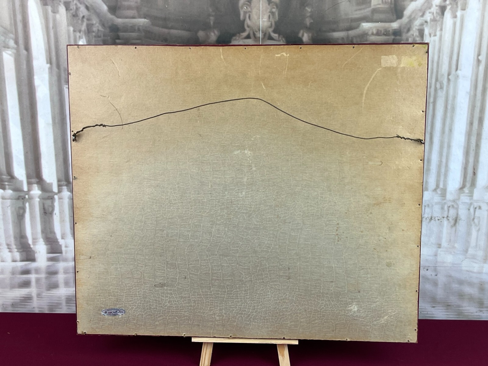 ANTIKES STICKBILD UM 1800 SEIDE HAUS AM FLUSS MIT PERSONEN – Bild 17